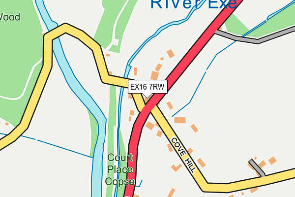 EX16 7RW map - OS OpenMap – Local (Ordnance Survey)