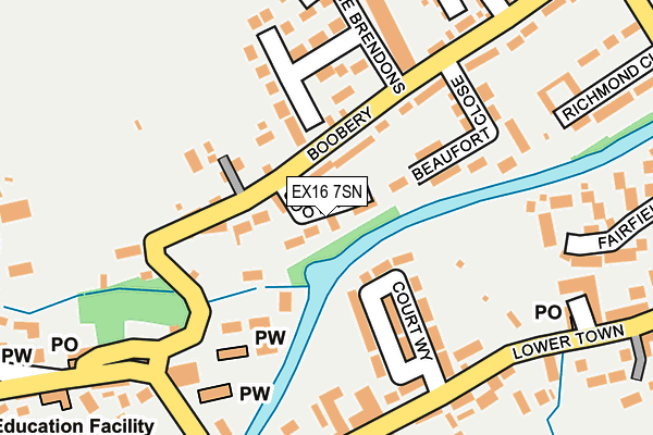 EX16 7SN map - OS OpenMap – Local (Ordnance Survey)