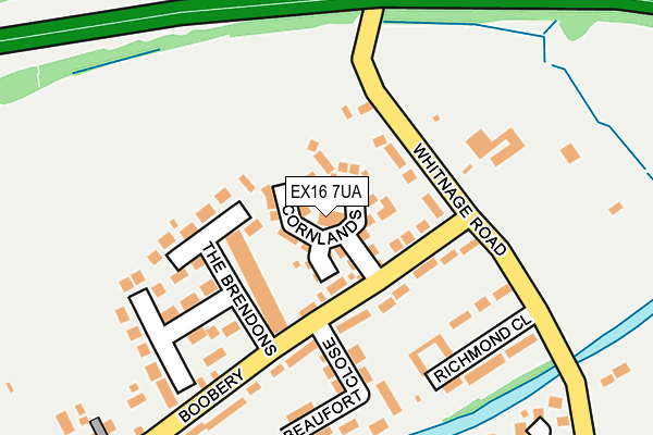 EX16 7UA map - OS OpenMap – Local (Ordnance Survey)