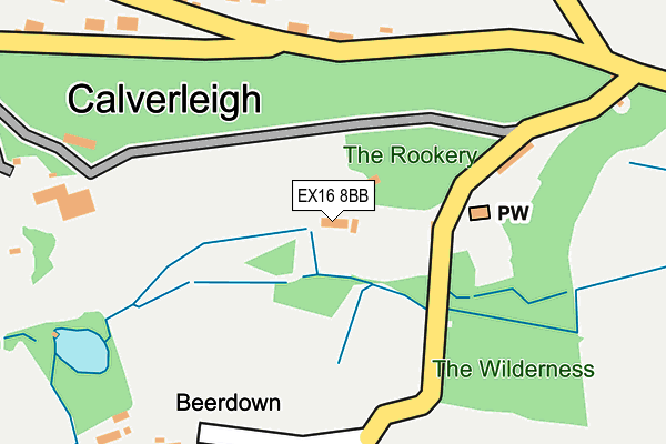 EX16 8BB map - OS OpenMap – Local (Ordnance Survey)