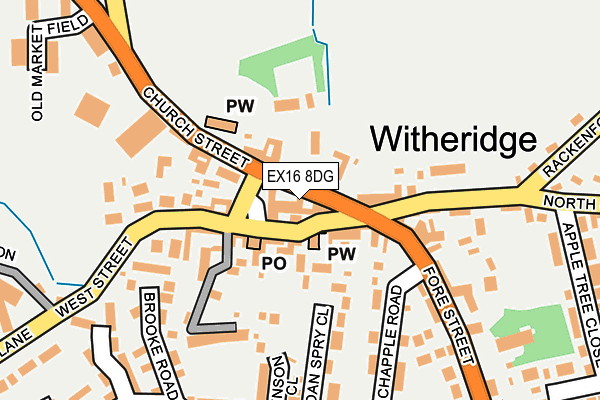 EX16 8DG map - OS OpenMap – Local (Ordnance Survey)