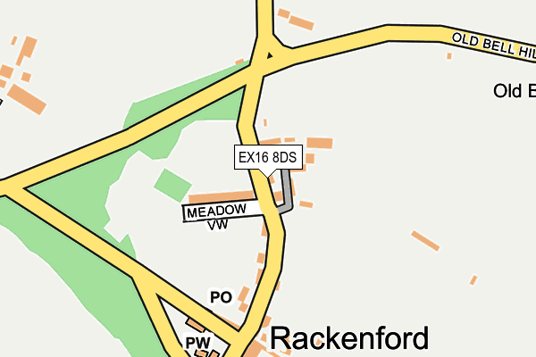 EX16 8DS map - OS OpenMap – Local (Ordnance Survey)