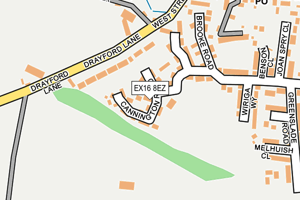 EX16 8EZ map - OS OpenMap – Local (Ordnance Survey)