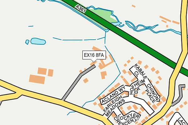 EX16 8FA map - OS OpenMap – Local (Ordnance Survey)