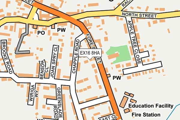 EX16 8HA map - OS OpenMap – Local (Ordnance Survey)