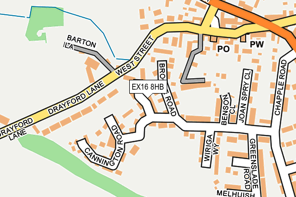 EX16 8HB map - OS OpenMap – Local (Ordnance Survey)