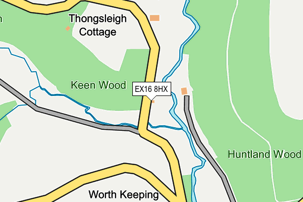 EX16 8HX map - OS OpenMap – Local (Ordnance Survey)