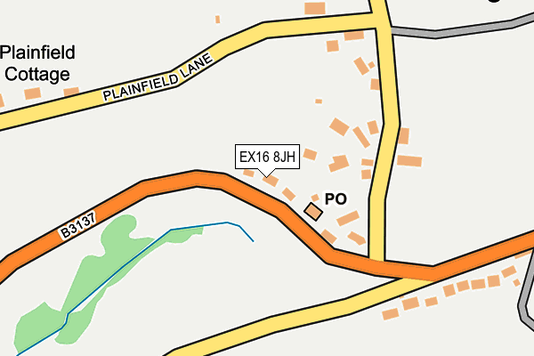 EX16 8JH map - OS OpenMap – Local (Ordnance Survey)