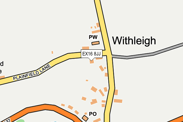 EX16 8JJ map - OS OpenMap – Local (Ordnance Survey)