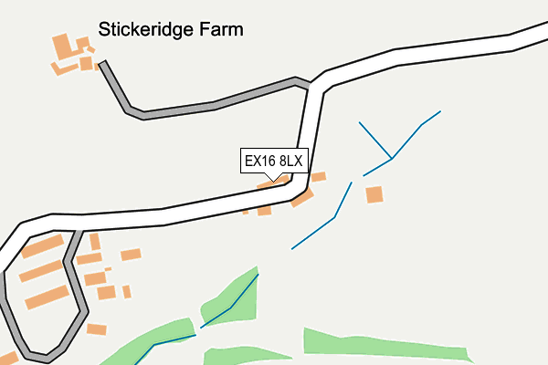 EX16 8LX map - OS OpenMap – Local (Ordnance Survey)