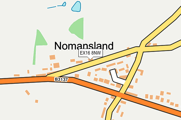 EX16 8NW map - OS OpenMap – Local (Ordnance Survey)