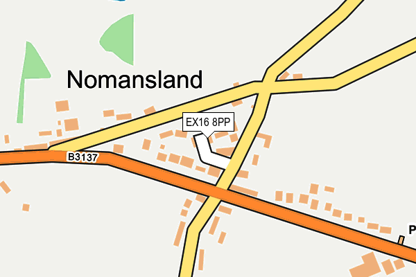 EX16 8PP map - OS OpenMap – Local (Ordnance Survey)