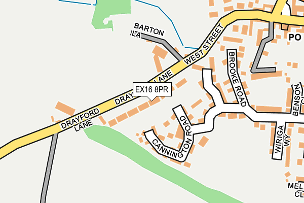 EX16 8PR map - OS OpenMap – Local (Ordnance Survey)