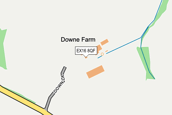 EX16 8QF map - OS OpenMap – Local (Ordnance Survey)