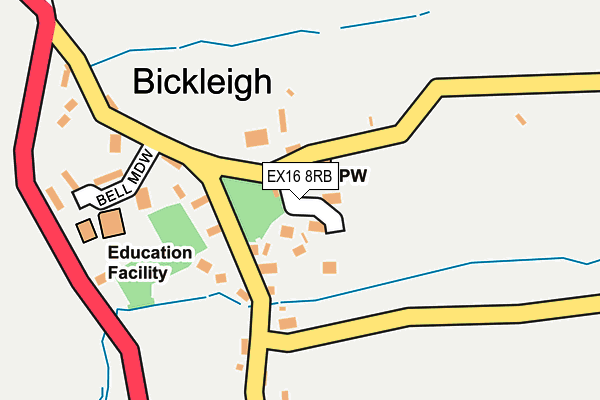 EX16 8RB map - OS OpenMap – Local (Ordnance Survey)