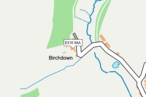EX16 9AA map - OS OpenMap – Local (Ordnance Survey)