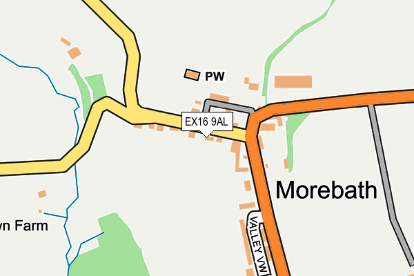 EX16 9AL map - OS OpenMap – Local (Ordnance Survey)