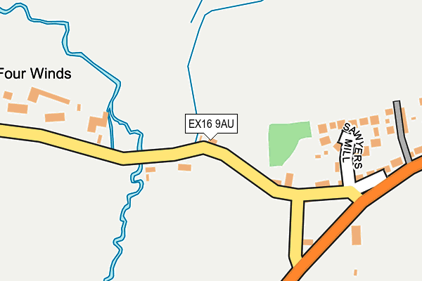 EX16 9AU map - OS OpenMap – Local (Ordnance Survey)