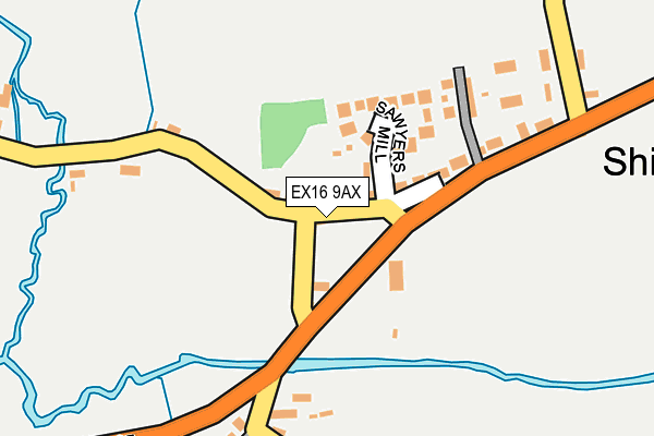 EX16 9AX map - OS OpenMap – Local (Ordnance Survey)