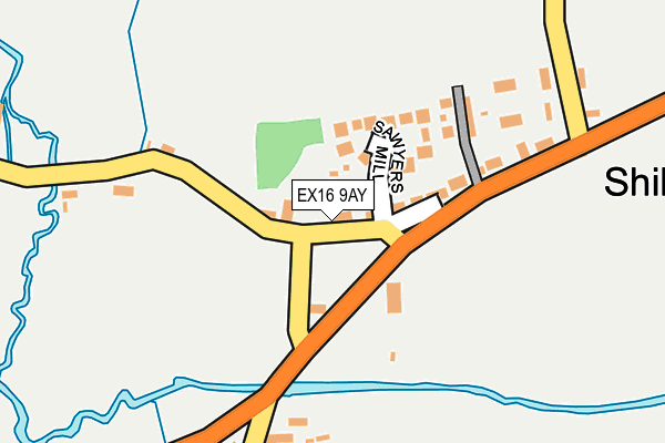 EX16 9AY map - OS OpenMap – Local (Ordnance Survey)