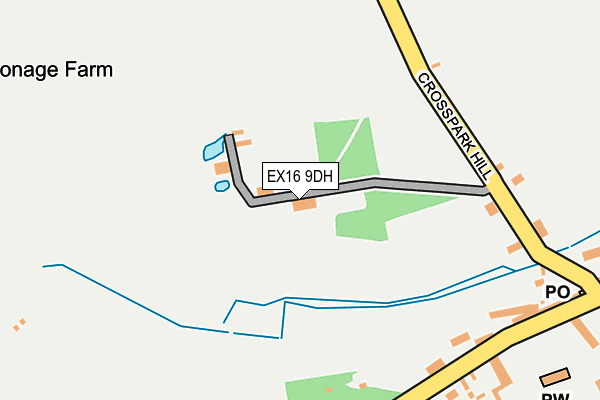 EX16 9DH map - OS OpenMap – Local (Ordnance Survey)