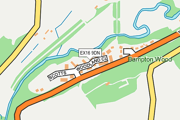 EX16 9DN map - OS OpenMap – Local (Ordnance Survey)