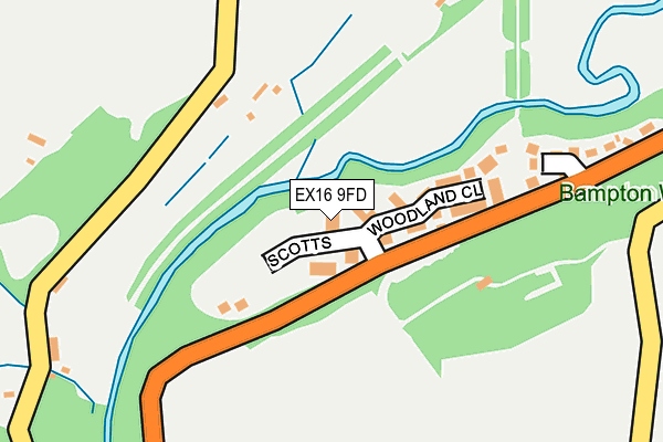 EX16 9FD map - OS OpenMap – Local (Ordnance Survey)
