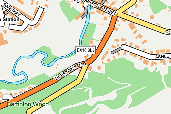 EX16 9LJ map - OS OpenMap – Local (Ordnance Survey)