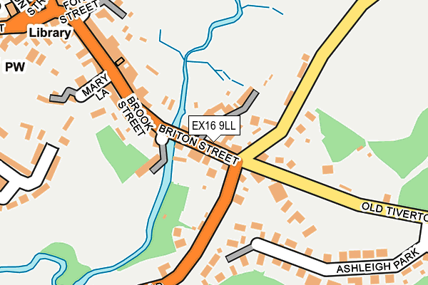 EX16 9LL map - OS OpenMap – Local (Ordnance Survey)