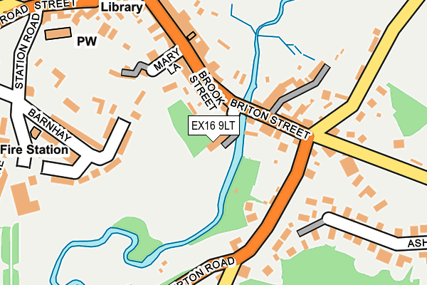 EX16 9LT map - OS OpenMap – Local (Ordnance Survey)