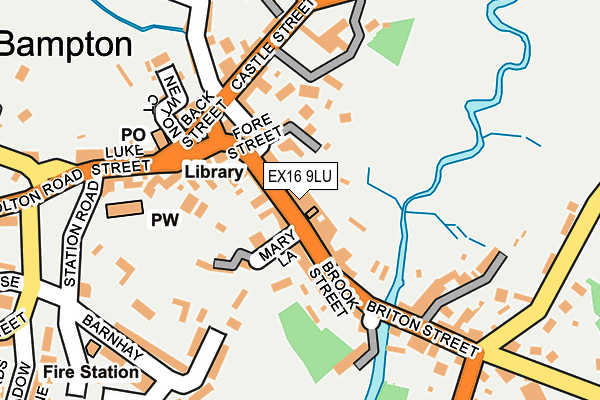 EX16 9LU map - OS OpenMap – Local (Ordnance Survey)