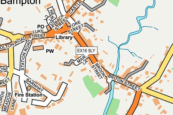 EX16 9LY map - OS OpenMap – Local (Ordnance Survey)