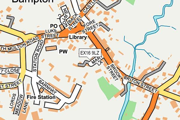 EX16 9LZ map - OS OpenMap – Local (Ordnance Survey)