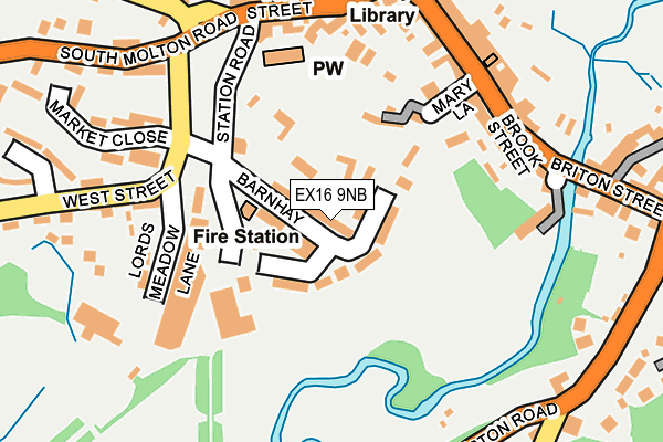 EX16 9NB map - OS OpenMap – Local (Ordnance Survey)