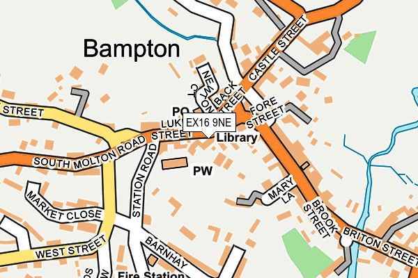 EX16 9NE map - OS OpenMap – Local (Ordnance Survey)
