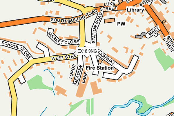 EX16 9NG map - OS OpenMap – Local (Ordnance Survey)