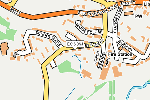 EX16 9NJ map - OS OpenMap – Local (Ordnance Survey)