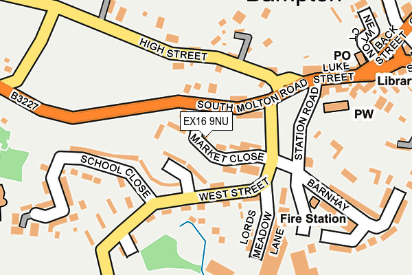 EX16 9NU map - OS OpenMap – Local (Ordnance Survey)