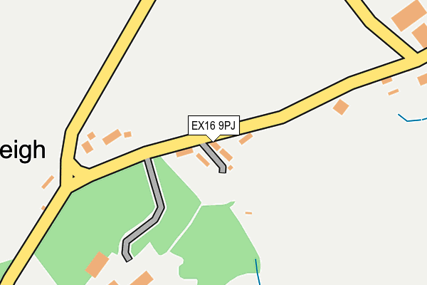 EX16 9PJ map - OS OpenMap – Local (Ordnance Survey)