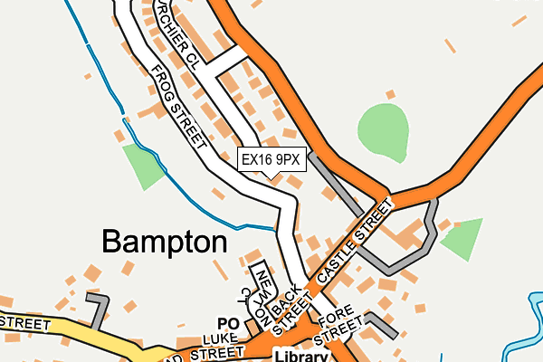 EX16 9PX map - OS OpenMap – Local (Ordnance Survey)