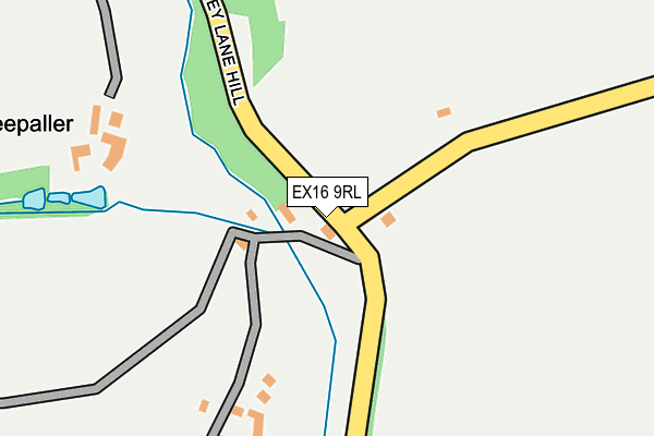 EX16 9RL map - OS OpenMap – Local (Ordnance Survey)