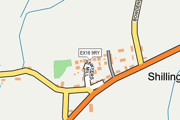 EX16 9RY map - OS OpenMap – Local (Ordnance Survey)