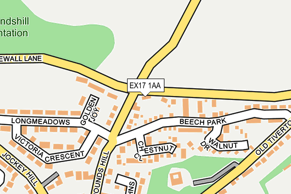 EX17 1AA map - OS OpenMap – Local (Ordnance Survey)