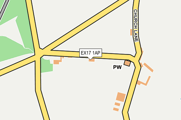 EX17 1AP map - OS OpenMap – Local (Ordnance Survey)