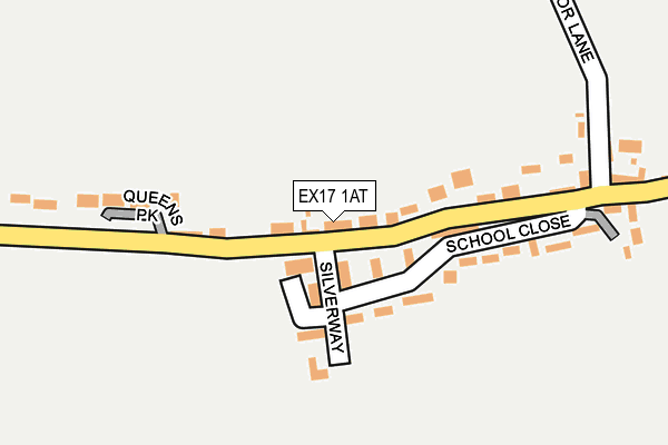 EX17 1AT map - OS OpenMap – Local (Ordnance Survey)