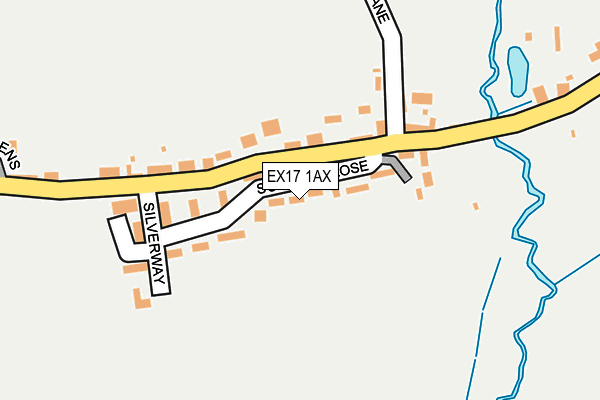 EX17 1AX map - OS OpenMap – Local (Ordnance Survey)