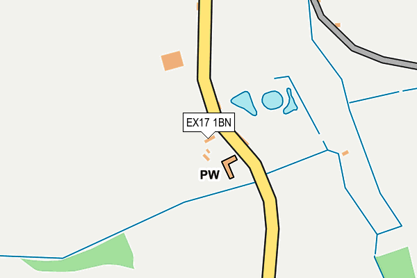 EX17 1BN map - OS OpenMap – Local (Ordnance Survey)