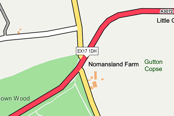 EX17 1DH map - OS OpenMap – Local (Ordnance Survey)