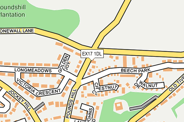 EX17 1DL map - OS OpenMap – Local (Ordnance Survey)