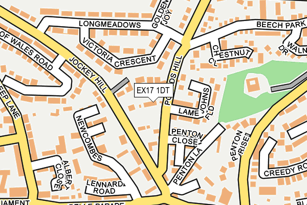 EX17 1DT map - OS OpenMap – Local (Ordnance Survey)